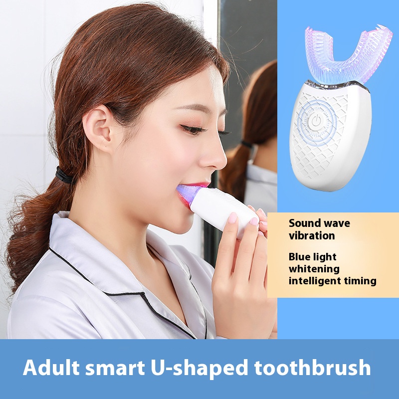 Teeth Whitening Session - 大人用電動U字型歯ブラシ - 柔らかい毛の歯のホワイトニングキット、自動タイミングと360度のオーラルケア ° 歯肉の保護