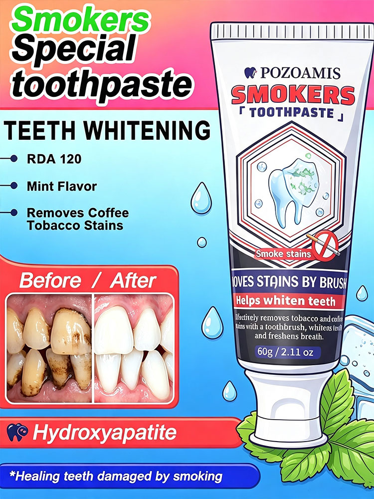 Teeth Whitening Best - POZOAMIS 30% ハイドロキシアパタイト歯磨き粉、家庭用、歯を深く洗浄し、白くする、息を爽やかにする、歯茎の健康を守り、歯垢や歯石を除去します。