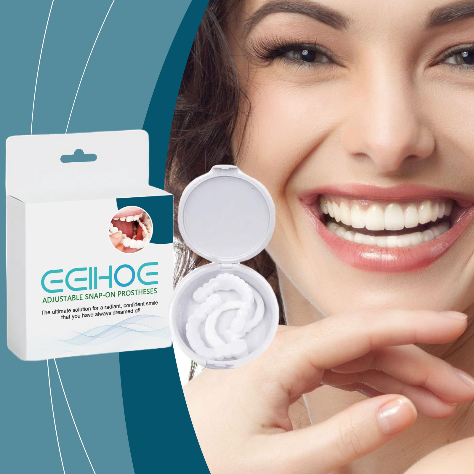 Teeth Whitening Mask - ​ EELHOE ベニア歯 スナップオンスマイル デンタルブレース 矯正歯科用義歯