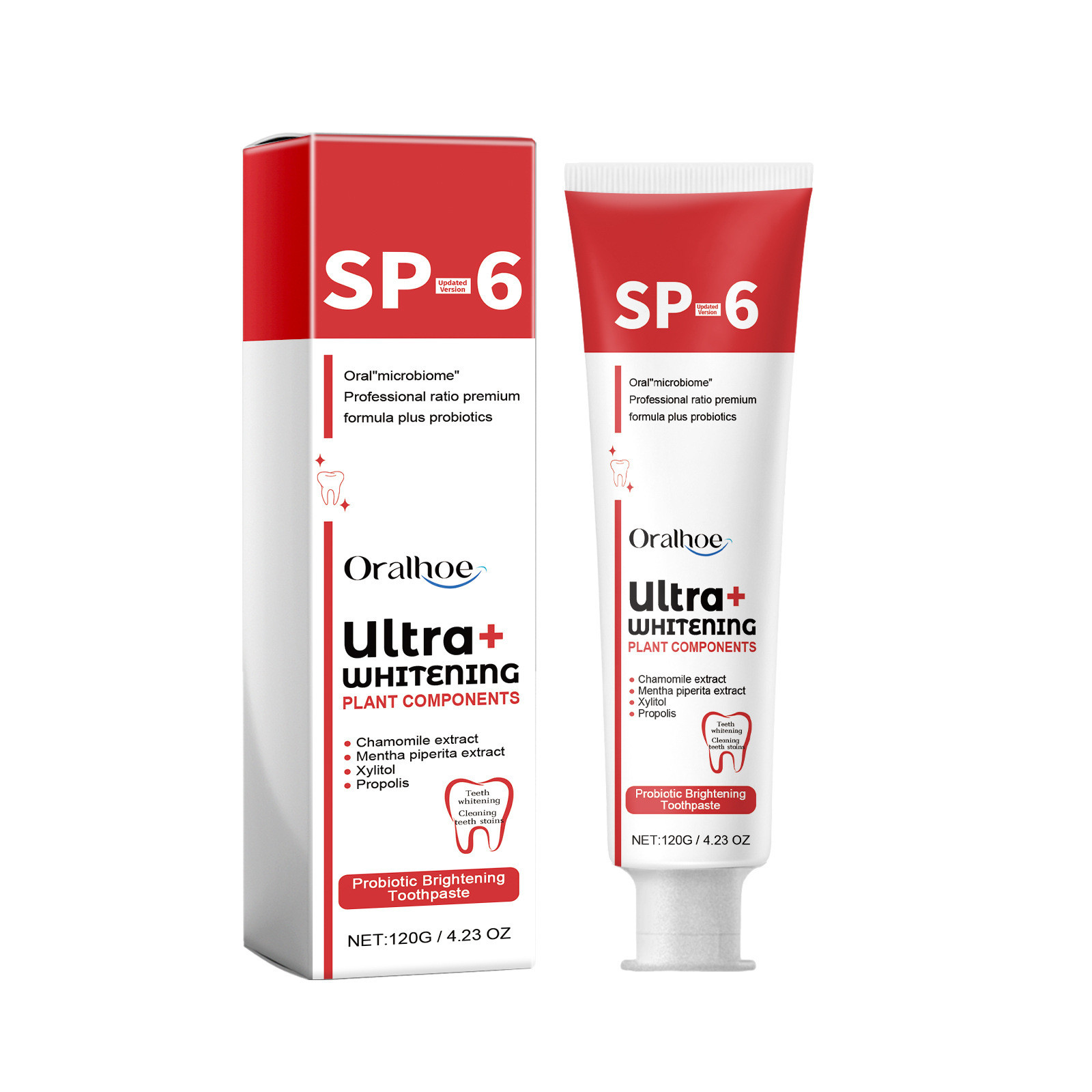 Teeth Whitening Enzymes - 歯のホワイトニングと除去のためのプロバイオティクス歯磨き粉,染み抜きと輝き,新鮮な息のための酵素,SP-6