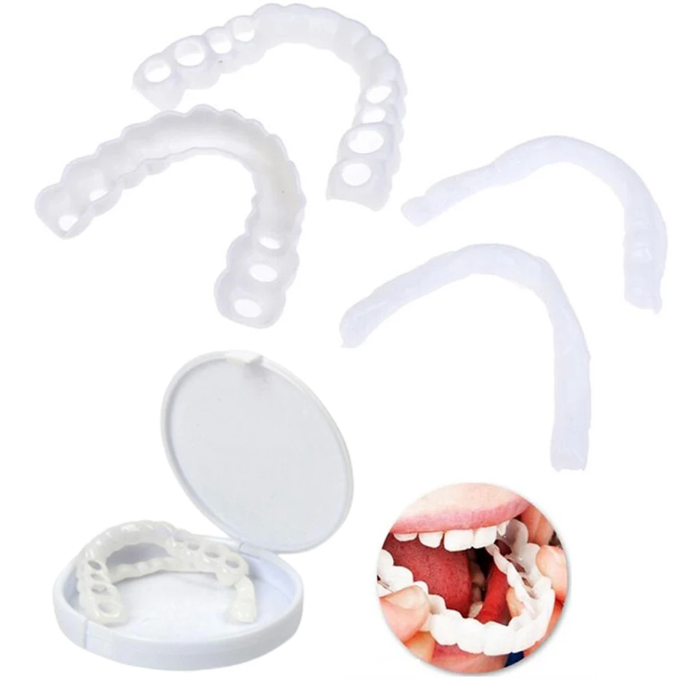 Teeth Whitening Mask - 男性と女性のための歯の学生、入れ歯の快適さ、上下の位置、代替の笑顔、ケア、2ペア