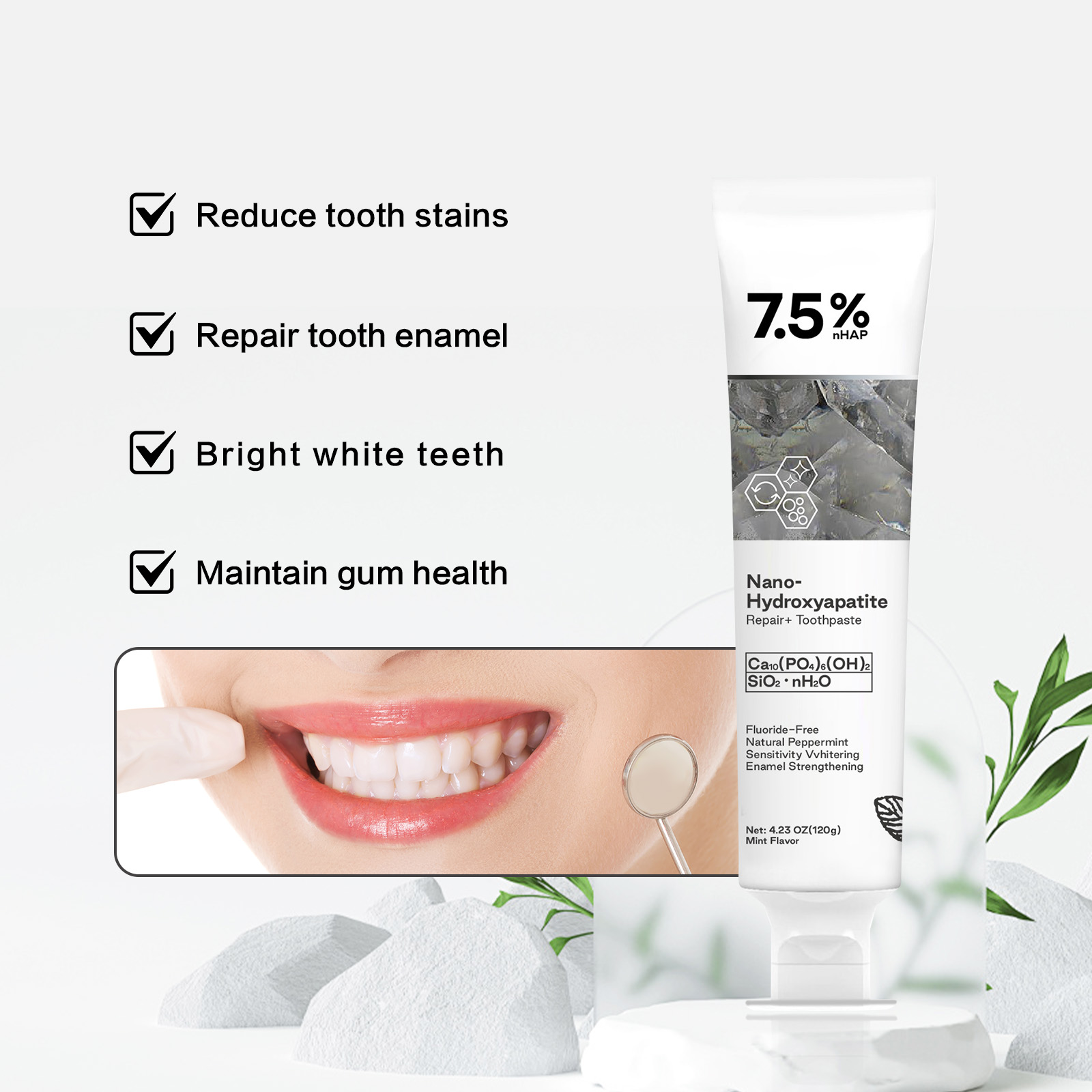 ナノハイドロキシアパタイト歯磨き粉、コーヒー・紅茶の染み抜き - Teeth Whitening Best のレビューと価格