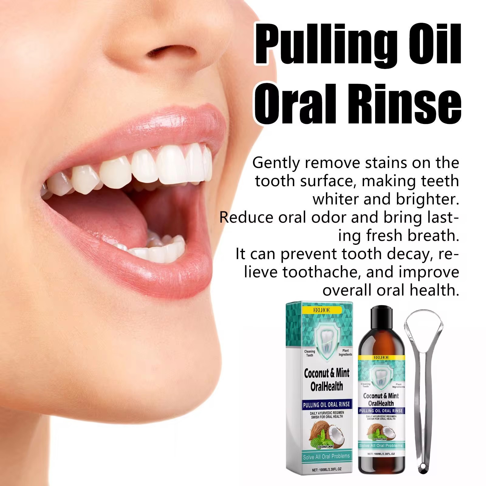 EELHOE ミントココナッツオイルプルうがい薬歯のクリーニ - Teeth Whitening With Coconut Oil のレビューと価格