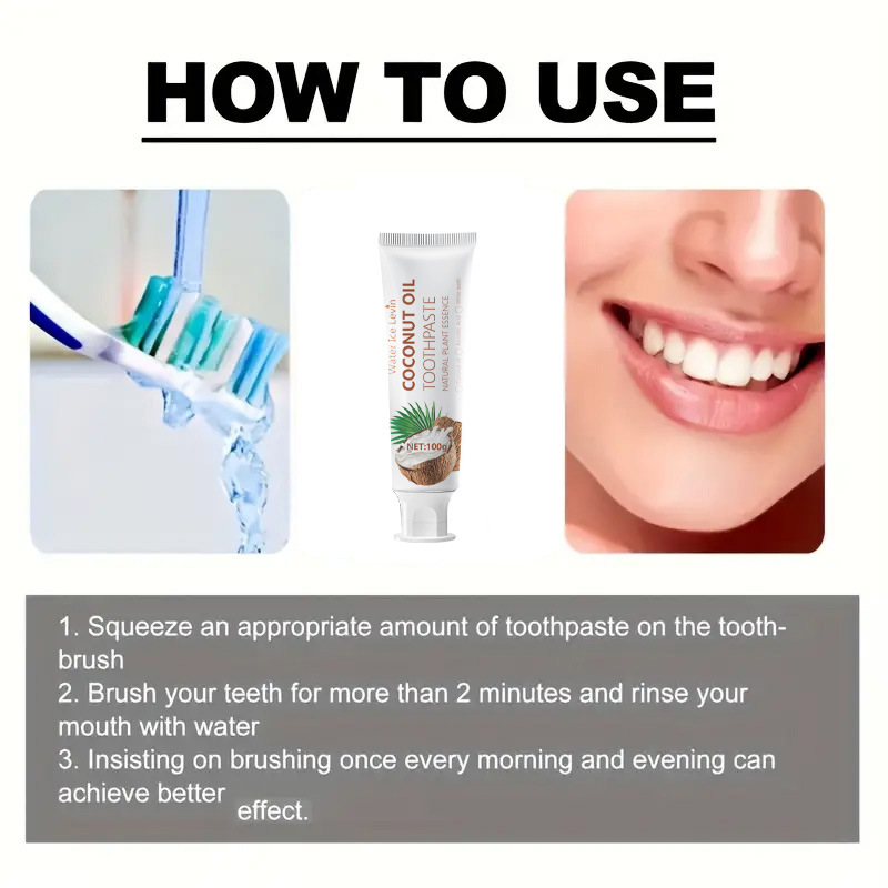 100g ココナッツオイル配合のホワイトニング歯磨き粉、口臭 - Teeth Whitening With Coconut Oil のレビューと価格